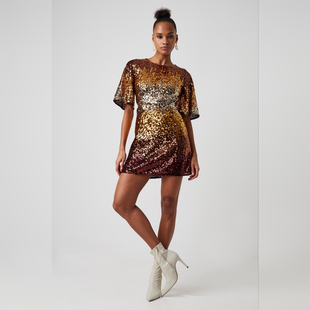 French Connection Sequin Ombre Cut-Out Mini Dress